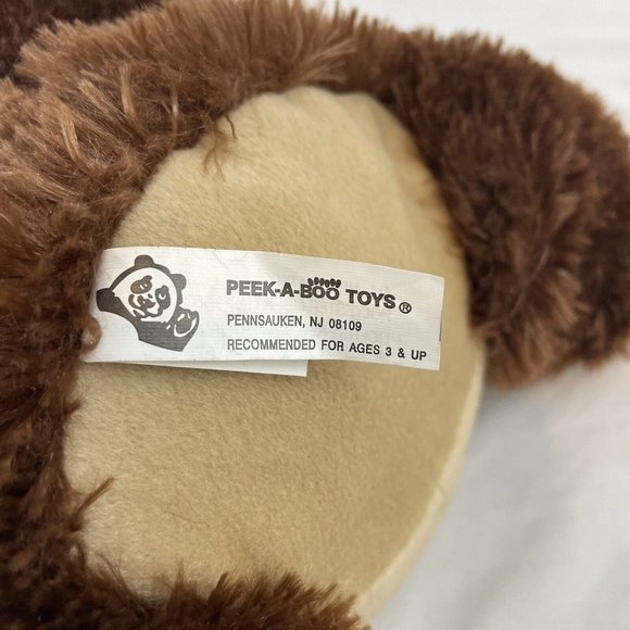 Peek A Boo Toys Brown Gorilla Ape 11” Plush Animal Print Shirt Hanging w/Tags - Picture 8 of 10